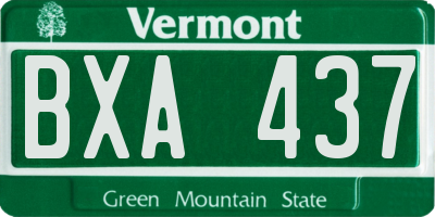 VT license plate BXA437