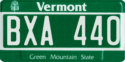 VT license plate BXA440