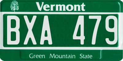 VT license plate BXA479