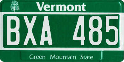 VT license plate BXA485