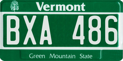 VT license plate BXA486
