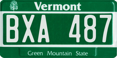 VT license plate BXA487