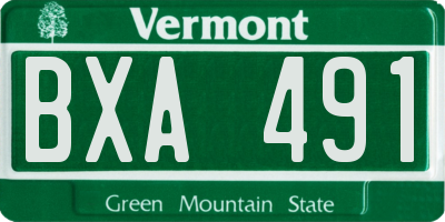 VT license plate BXA491
