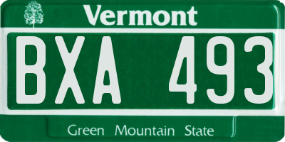 VT license plate BXA493