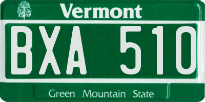 VT license plate BXA510