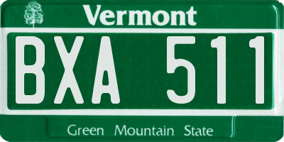 VT license plate BXA511