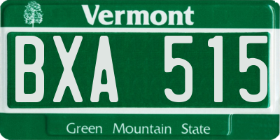 VT license plate BXA515