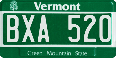 VT license plate BXA520