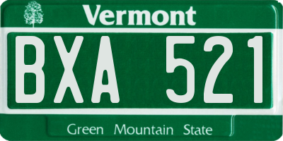 VT license plate BXA521