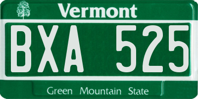 VT license plate BXA525