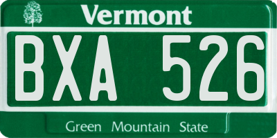 VT license plate BXA526