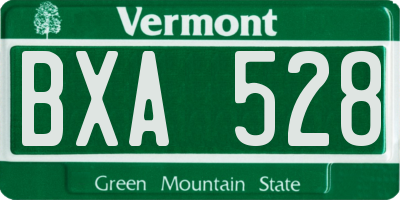 VT license plate BXA528