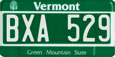 VT license plate BXA529