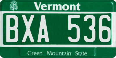 VT license plate BXA536