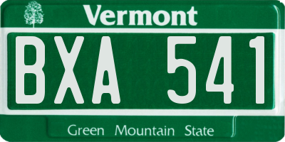 VT license plate BXA541