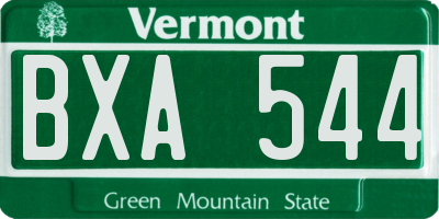 VT license plate BXA544