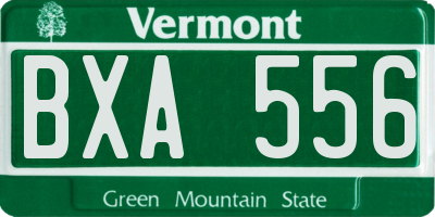 VT license plate BXA556