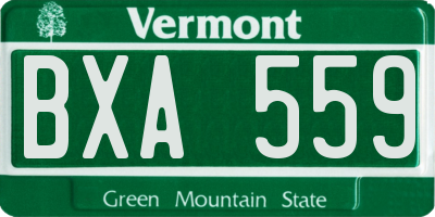 VT license plate BXA559
