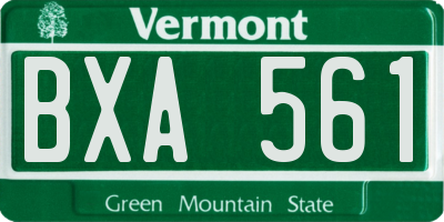 VT license plate BXA561