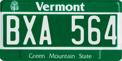 VT license plate BXA564