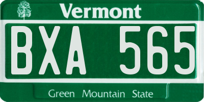 VT license plate BXA565