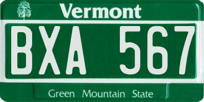 VT license plate BXA567
