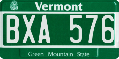 VT license plate BXA576