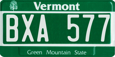VT license plate BXA577
