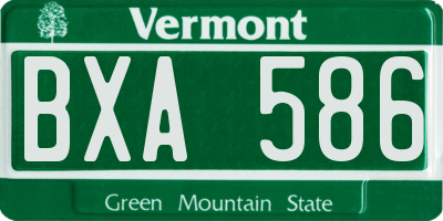 VT license plate BXA586