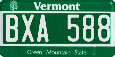 VT license plate BXA588