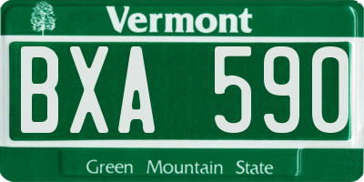VT license plate BXA590