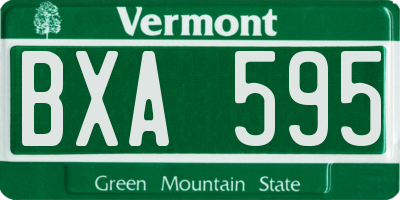 VT license plate BXA595