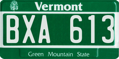 VT license plate BXA613