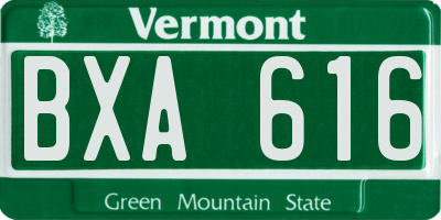 VT license plate BXA616