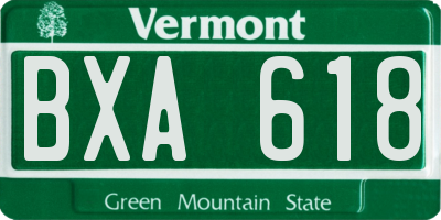 VT license plate BXA618