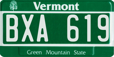 VT license plate BXA619