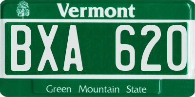VT license plate BXA620