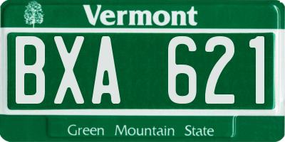 VT license plate BXA621