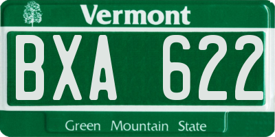 VT license plate BXA622