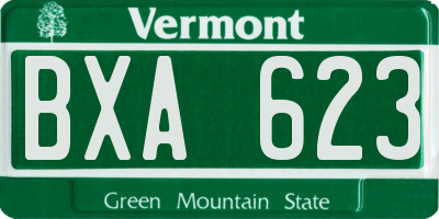 VT license plate BXA623