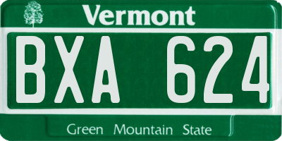 VT license plate BXA624