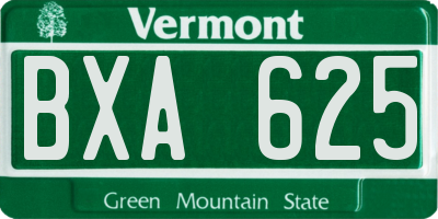VT license plate BXA625