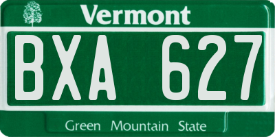 VT license plate BXA627