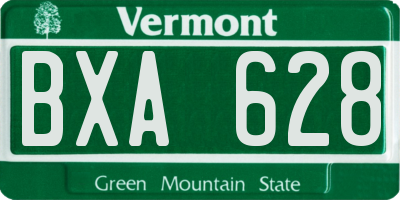 VT license plate BXA628