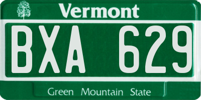 VT license plate BXA629