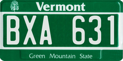 VT license plate BXA631