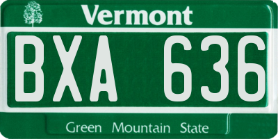 VT license plate BXA636