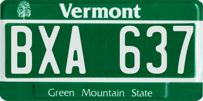 VT license plate BXA637