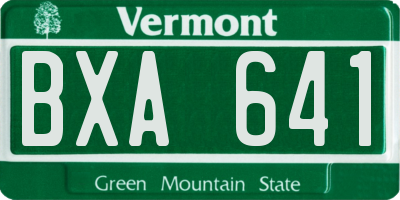 VT license plate BXA641