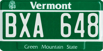 VT license plate BXA648